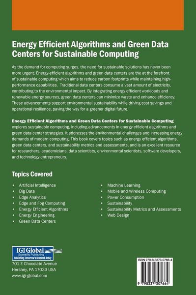 Produktbild: Energy Efficient Algorithms and Green Data Centers for Sustainable Computing