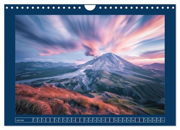 Produktbild: Lebendige Feuerberge - Fantastisch durch eine KI in Szene gesetzt (Wandkalender 2026 DIN A4 quer), CALVENDO Monatskalender