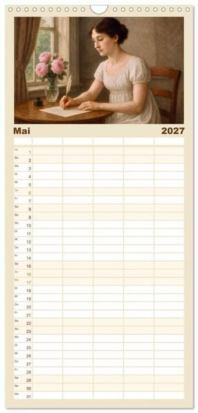 Produktbild: Familienplaner 2027 - Jane Austen mit 5 Spalten (Wandkalender, 21 x 45 cm) CALVENDO
