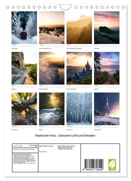 Produktbild: Mystischer Harz - Zwischen Licht und Schatten (Wandkalender 2026 DIN A4 hoch), CALVENDO Monatskalender