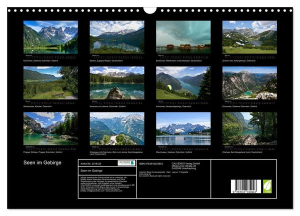 Produktbild: Seen im Gebirge (Wandkalender 2026 DIN A3 quer), CALVENDO Monatskalender