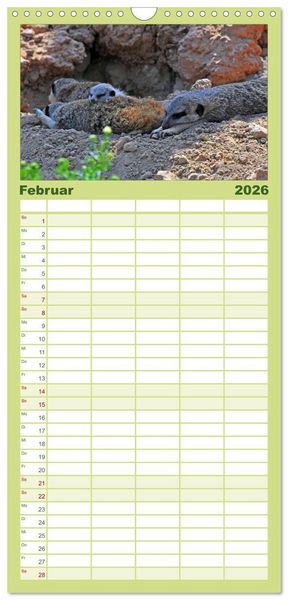 Produktbild: Familienplaner 2026 - Erdm&auml;nnchens Kinderstube mit 5 Spalten (Wandkalender, 21 x 45 cm) CALVENDO