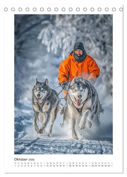 Produktbild: Schlittenhunderennen (Tischkalender 2026 DIN A5 hoch), CALVENDO Monatskalender