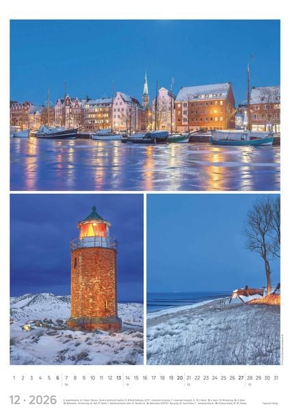 Produktbild: Strandgeflüster - Momente am Meer 2026 - Bildkalender A3 (29,7x42 cm) - mit Feiertagen - Triplets - drei Bilder pro Monat - Naturkalender - Wandplaner