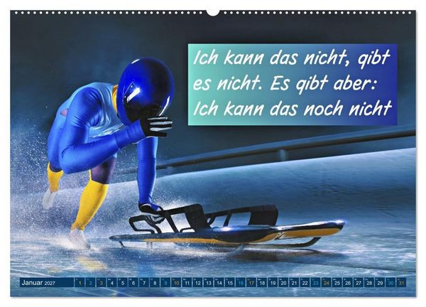 Produktbild: St&auml;rker als gestern &ndash; Sportliche Motivation in Bildern und Spr&uuml;chen (hochwertiger Premium Wandkalender 2027 DIN A2 quer), Kunstdruck in Hochglanz