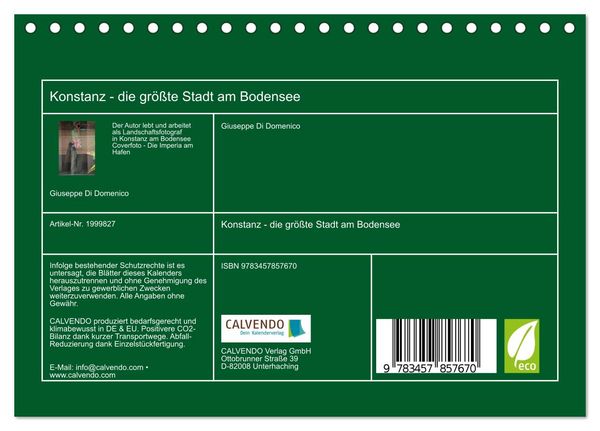 Produktbild: Konstanz - die gr&ouml;&szlig;te Stadt am Bodensee (Tischkalender 2026 DIN A5 quer), CALVENDO Monatskalender