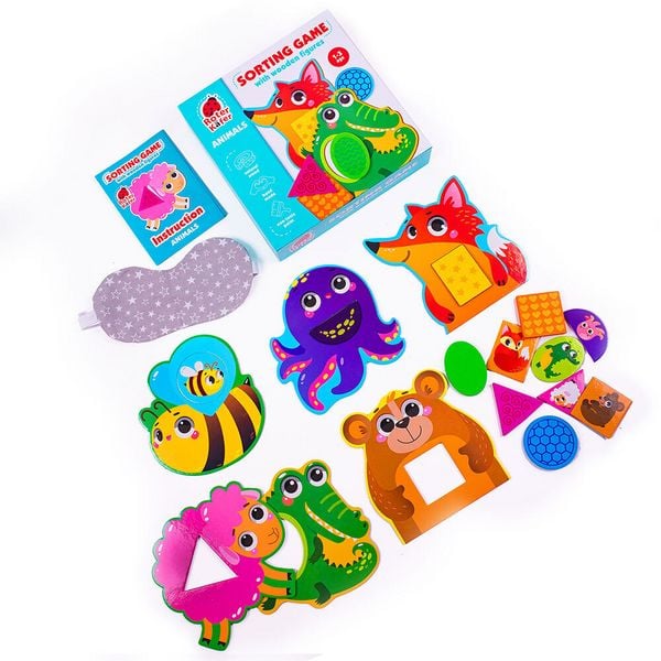 Produktbild: Lernspiel Sortierspiel mit Holzfiguren. Tiere RW4204