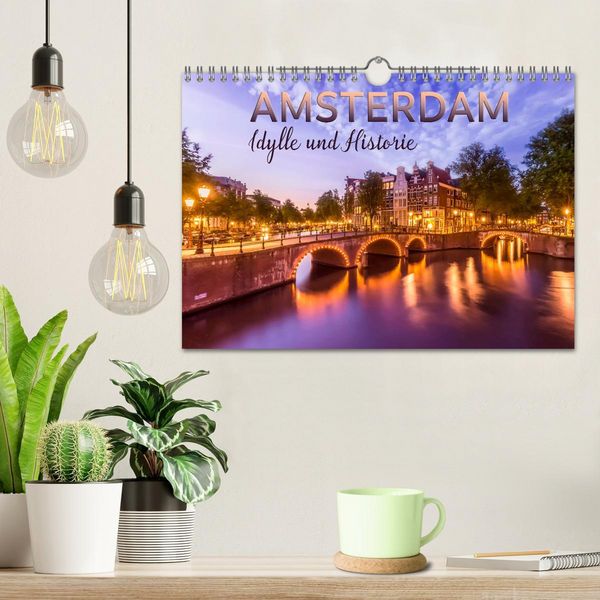Produktbild: AMSTERDAM Idylle und Historie (Wandkalender 2026 DIN A4 quer), CALVENDO Monatskalender
