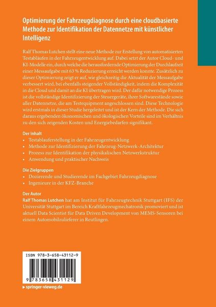 Produktbild: Optimierung der Fahrzeugdiagnose durch eine cloudbasierte Methode zur Identifikation der Datennetze mit k&uuml;nstlicher Intelligenz