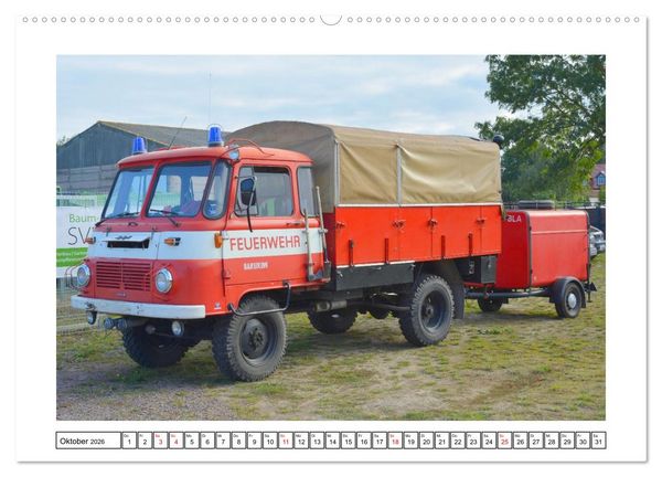 Produktbild: Einsatzfahrzeuge der DDR (Wandkalender 2026 DIN A2 quer), CALVENDO Monatskalender