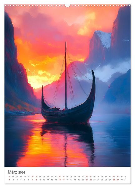 Produktbild: Die Wikinger und ihre Welt - Im Einklang mit der Wildnis und den G&ouml;ttern (Wandkalender 2026 DIN A2 hoch), CALVENDO Monatskalender
