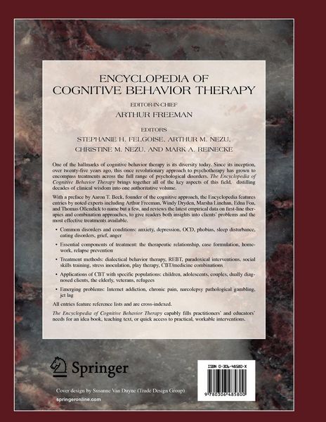 Produktbild: Encyclopedia of Cognitive Behavior Therapy
