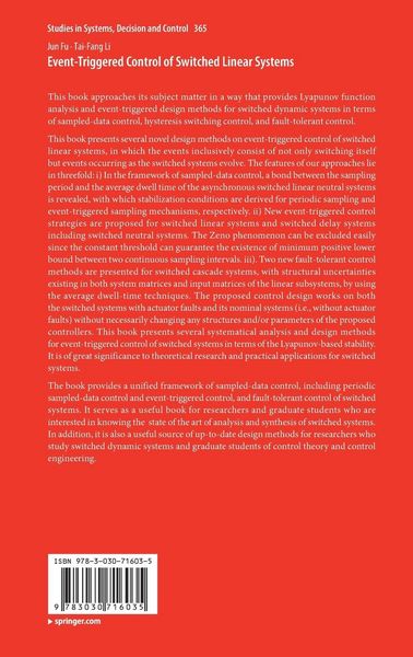 Produktbild: Event-Triggered Control of Switched Linear Systems