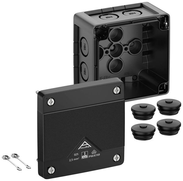 Produktbild: Spelsberg 40200001 Abzweigkasten (L x B x H) 92 x 92 x 60 mm Schwarz IP66, IP67, IP69 1 St.