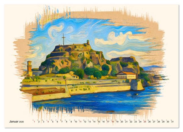 Produktbild: Korfu - Griechische Adria-Insel (Wandkalender 2026 DIN A2 quer), CALVENDO Monatskalender