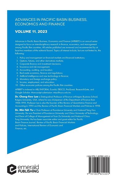 Produktbild: Advances in Pacific Basin Business, Economics and Finance