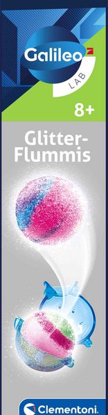 Clementoni Galileo Glitter-Flummies – Kit Esperimenti Scientifici Per Bambini Da 8 Anni, Crea Palline Gomma Scintillanti Con Glitter