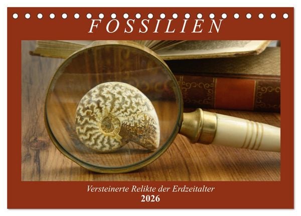 Produktbild: Fossilien - Versteinerte Relikte der Erdzeitalter (Tischkalender 2026 DIN A5 quer), CALVENDO Monatskalender