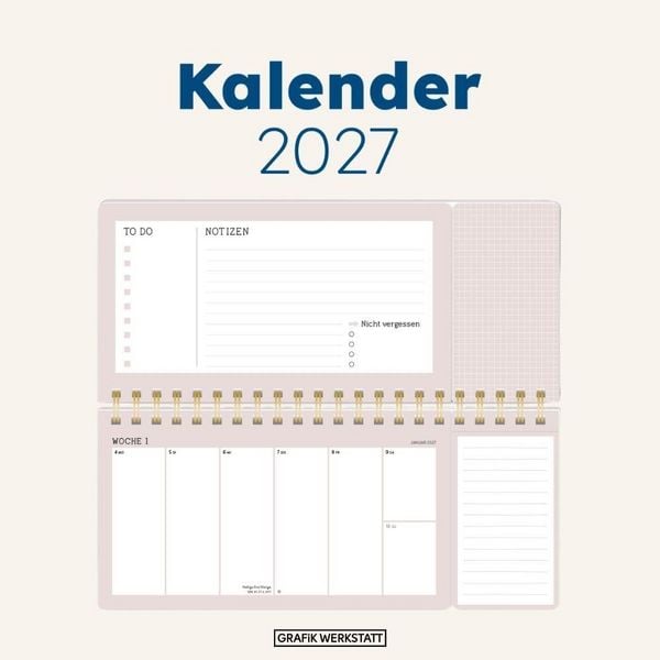Produktbild: Wochenplaner 2027 Blumenmomente (mit Kalendarium)