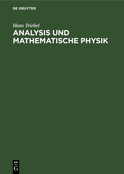 Produktbild: Analysis und mathematische Physik