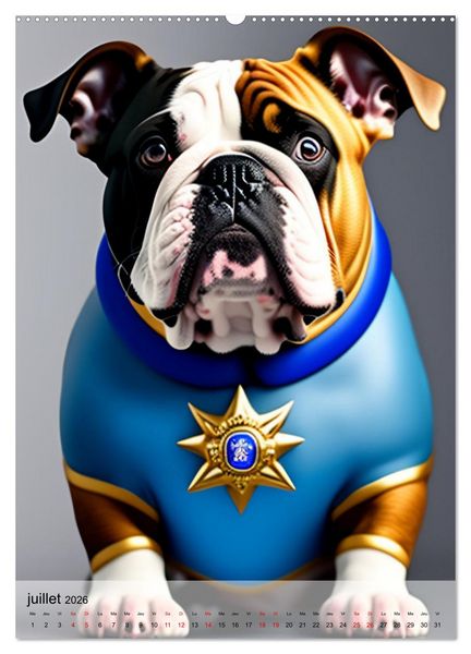 Produktbild: Chiens styl&eacute;s (Calendrier mural 2026 DIN A2 horizontal), CALVENDO calendrier mensuel