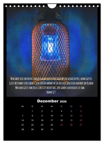 Produktbild: Der Bibelkalender - mit Gottes Wort durchs Jahr (Wandkalender 2026 DIN A4 hoch), CALVENDO Monatskalender