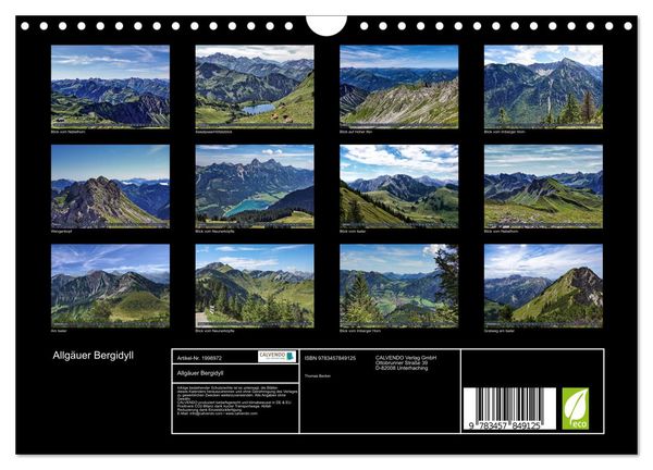 Produktbild: Allg&auml;uer Bergidyll (Wandkalender 2026 DIN A4 quer), CALVENDO Monatskalender