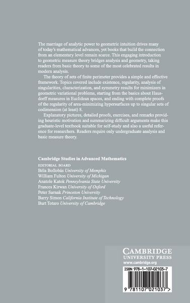 Produktbild: Sets of Finite Perimeter and Geometric Variational Problems