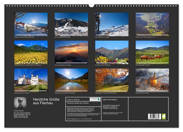 Produktbild: Herzliche Gr&uuml;&szlig;e aus Flachau (Wandkalender 2026 DIN A2 quer), CALVENDO Monatskalender
