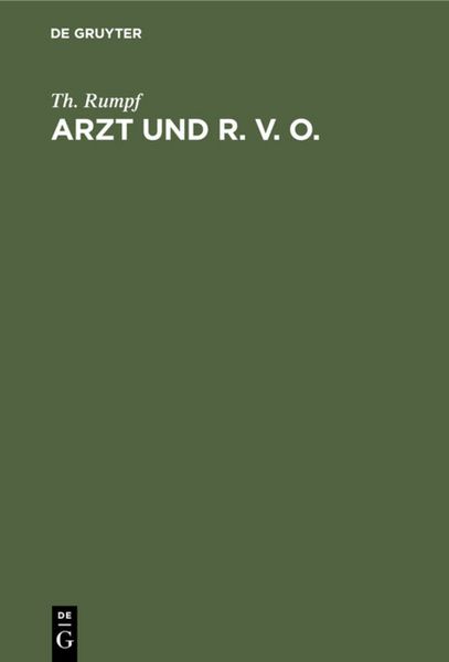 Produktbild: Arzt und R. V. O.