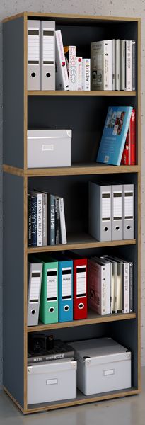 Produktbild: Holz B&uuml;ro Regal B&uuml;cher Ordner Salia 5fach B. 60 cm