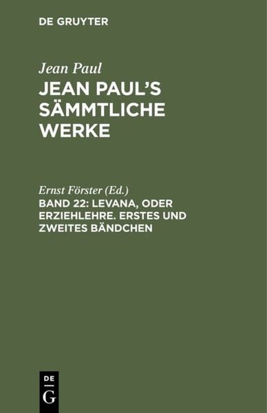 Produktbild: Levana, oder Erziehlehre. Erstes und zweites B&auml;ndchen