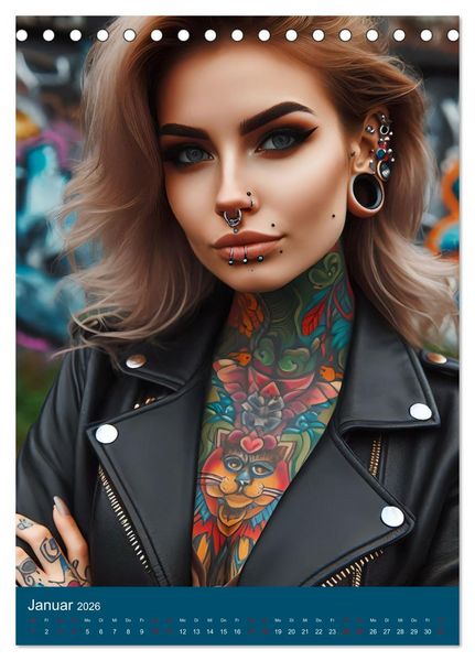 Produktbild: Tattoo und Piercing Women (Tischkalender 2026 DIN A5 hoch), CALVENDO Monatskalender