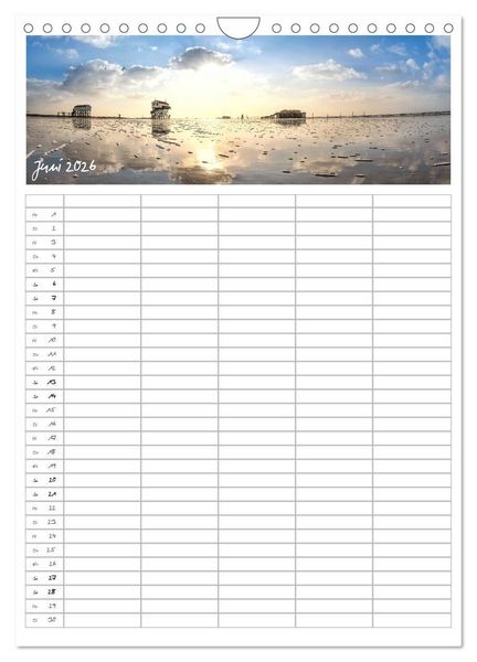 Produktbild: Nordfriesland - Familienplaner (Wandkalender 2026 DIN A4 hoch), CALVENDO Monatskalender