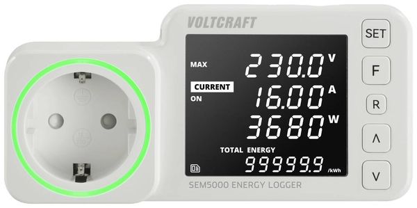 Produktbild: VOLTCRAFT SEM5000 Energiekosten-Messger&auml;t Kostenprognose, Alarmfunktion, Stromtarif einstellbar, Datenloggerfunktion