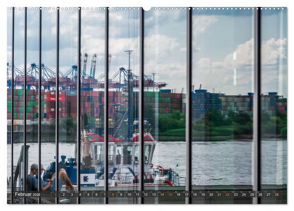 Produktbild: Die Hafenstadt Hamburg im Spiegel (hochwertiger Premium Wandkalender 2026 DIN A2 quer), Kunstdruck in Hochglanz