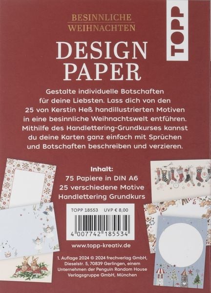 Produktbild: Design Paper Besinnliche Weihnachten DIN A6
