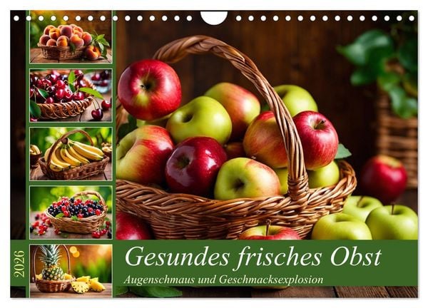 Produktbild: Gesundes frisches Obst (Wandkalender 2026 DIN A4 quer), CALVENDO Monatskalender