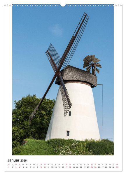 Produktbild: Historische Windm&uuml;hlen in Minden-L&uuml;bbecke (hochwertiger Premium Wandkalender 2026 DIN A2 hoch), Kunstdruck in Hochglanz