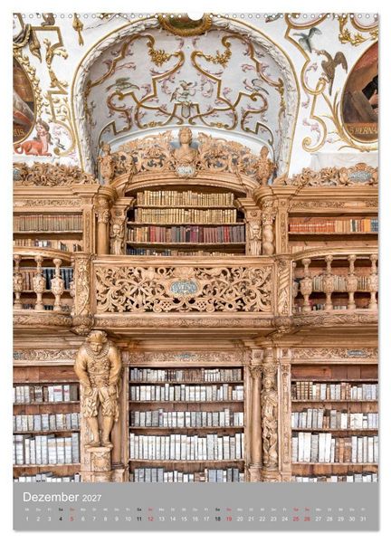 Produktbild: Waldsassen Stiftsbibliothek (hochwertiger Premium Wandkalender 2027 DIN A2 hoch), Kunstdruck in Hochglanz