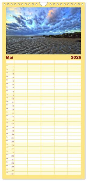 Produktbild: Familienplaner 2026 - Nordseebad Wremen - Strandimpressionen mit 5 Spalten (Wandkalender, 21 x 45 cm) CALVENDO