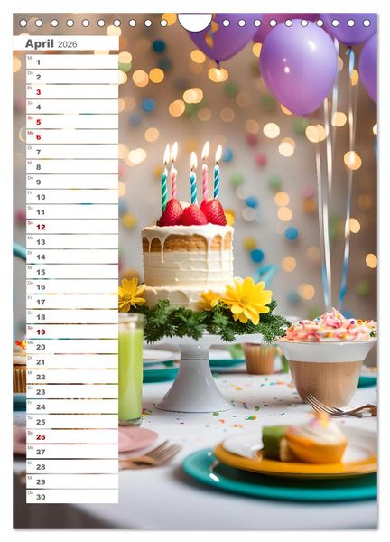 Produktbild: Festliche Momente - Ein Jahr mit KI Geburtstagen (Wandkalender 2026 DIN A4 hoch), CALVENDO Monatskalender