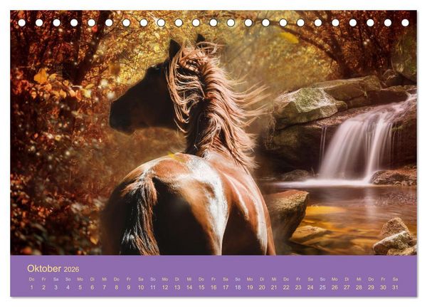 Produktbild: Von der Magie der Pferde (Tischkalender 2026 DIN A5 quer), CALVENDO Monatskalender