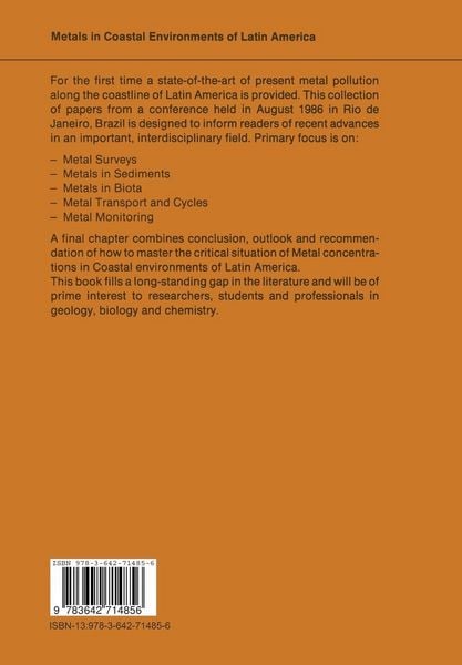 Produktbild: Metals in Coastal Environments of Latin America