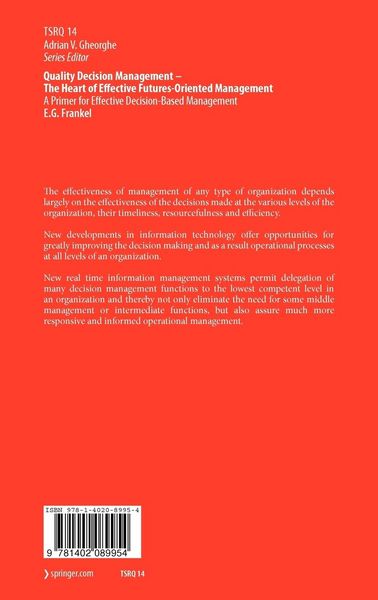 Produktbild: Quality Decision Management -The Heart of Effective Futures-Oriented Management