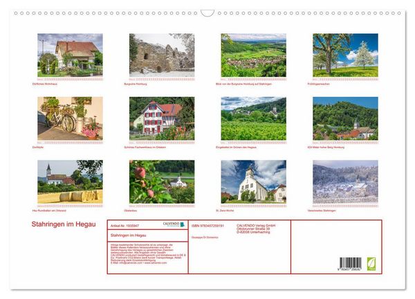 Produktbild: Stahringen im Hegau (Wandkalender 2026 DIN A2 quer), CALVENDO Monatskalender
