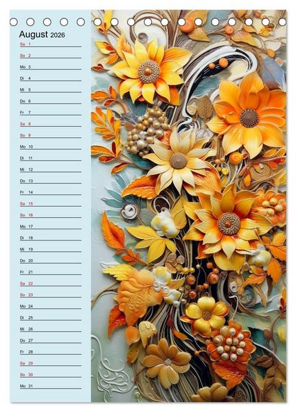 Produktbild: Bl&uuml;tenarrangements (Tischkalender 2026 DIN A5 hoch), CALVENDO Monatskalender