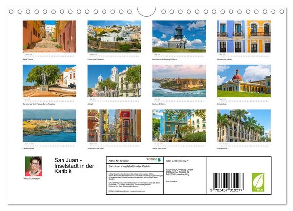 Produktbild: San Juan - Inselstadt in der Karibik (Wandkalender 2026 DIN A4 quer), CALVENDO Monatskalender