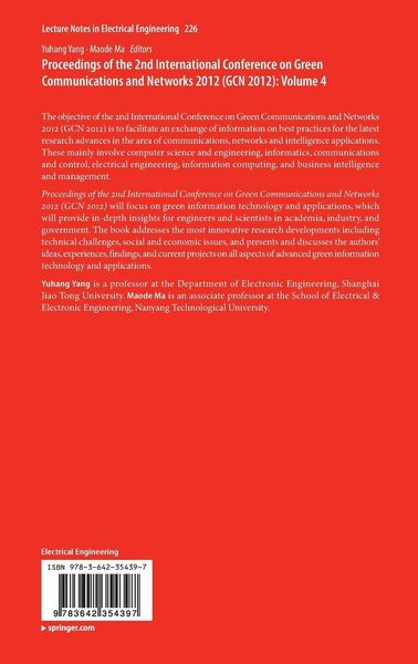 Produktbild: Proceedings of the 2nd International Conference on Green Communications and Networks 2012 (GCN 2012): Volume 4