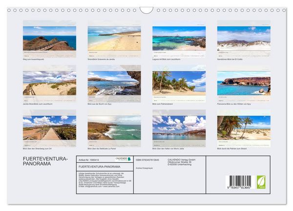 Produktbild: FUERTEVENTURA-PANORAMA (Wandkalender 2026 DIN A3 quer), CALVENDO Monatskalender